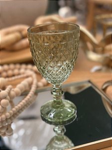 Taça Água Vidro Bico Abacaxi Verde