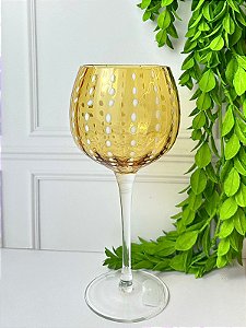 Taça Vinho Vidro Orquídea Âmbar