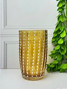 Copo Alto Vidro Orquídea Âmbar