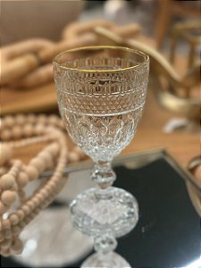 Taça Vidro Água Fio Dourado Brand
