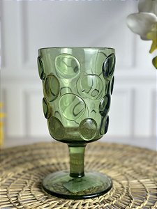 Taça de Vidro Textura Bolha Verde
