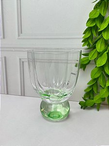 Taça Vidro Transparente Base Verde 250ml