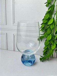 Taça Transparente Esfera Azul 540ml