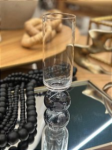 Taça Transparente Esfera Preta 250ml