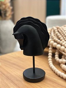 Escultura Poliresina Cavalo Preto