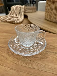 Xícara Café c/ Pires Cristal Ecológico Petra 70ml