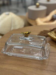 Manteigueira Golden Bird Cristal