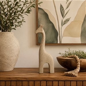 Escultura Decor Poliresina Girafa