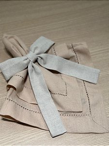 Guardanapo Linho Misto Ponto Ajour 45x45 Bege