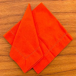 Guardanapo Linho Misto Ponto Ajour 45x45 Laranja