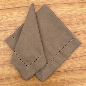 Guardanapo Linho Misto Ponto Ajour 45x45 Marrom rose