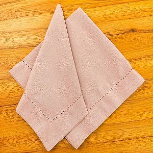 Guardanapo Linho Misto Ponto Ajour 45x45 Rosa Seco