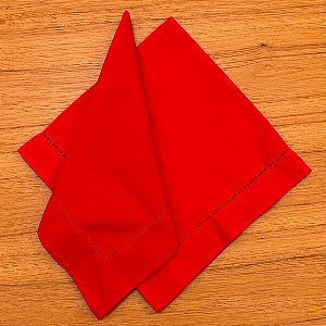 Guardanapo Linho Misto Ponto Ajour 45x45 Vermelho