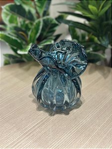Vaso de Vidro Italy Azul 15x13
