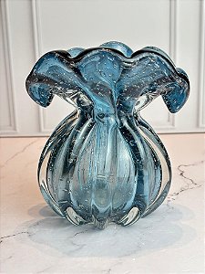 Vaso de Vidro Italy Azul 15x14