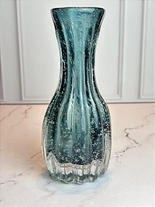 Vaso de Vidro Italy Azul 8x18