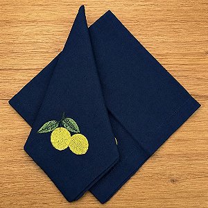 Guardanapo Bordado Limão Azul