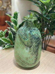 Vaso Decor Murano 18x33 Mescla Verde