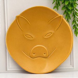 Prato Sobremesa Pig Marrom