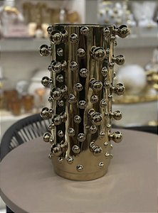Vaso Decorativo Ceramica Balls Dourado