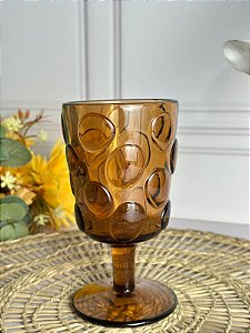 Taça Vidro Textura Bolha Ambar 260ml