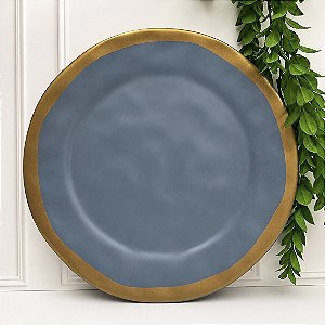 Prato Raso Azul c/ filete Amassada