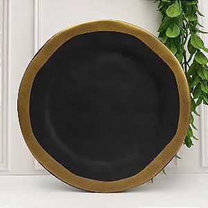 Porta Petit Four c/ pé Preto Filete Amassada