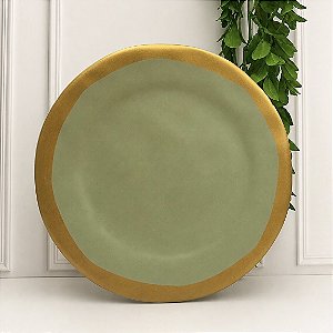 Porta Petit Four c/ Pé Verde Filete Amassada