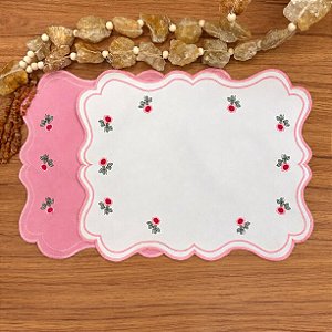 Americano Retangular Mini Flores dupla face