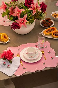 Americano Retangular Mini Flores dupla face