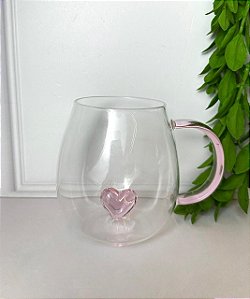 Caneca Borossilicato 3D 350ml - Coração
