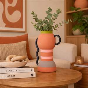 Vaso c/ Alça Cordel - 21x27x13 cm - Terracota