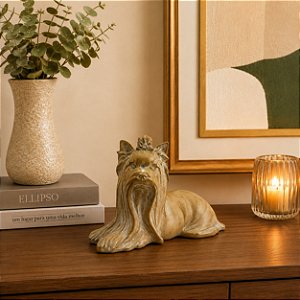 Escultura Shih Tzu Bege P