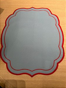 Americano Redondo Bordado Pontilhado Vermelho