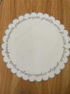 Americano redondo palavras bordado prata