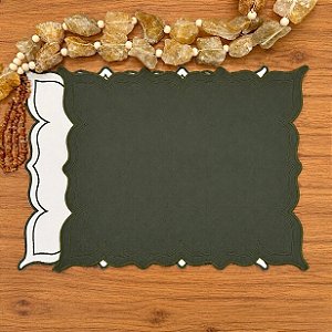 Americano Retangular liso verde musgo 45x 36