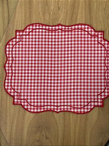 Americano Retangular xadrez vermelho 47x38 Dupla Face