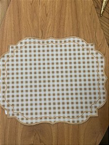 Americano Retangular Xadrez bege