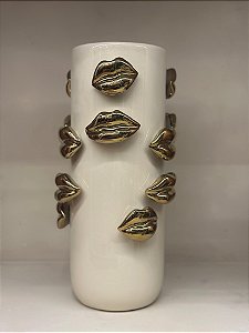 Vaso de Cêramica Boquinha Bege