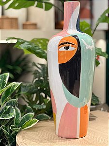 Vaso Cêramica Meio Rosto 1689