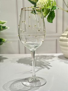 Taça Vidro Poa Ouro