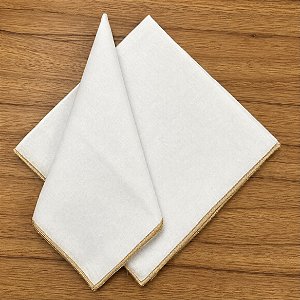 Guardanapo BR bordado dourado 45x42