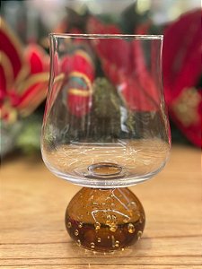 Taça vidro base esfera ambar 440 ml