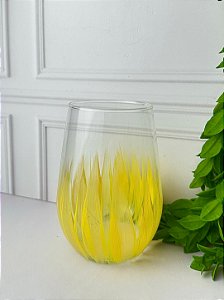 Copo pinceladas à mão colors Amarelo