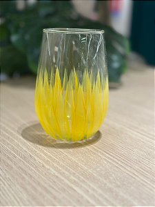 Copo pinceladas à mão colors Amarelo