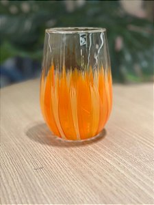 Copo pinceladas à mão colors Laranja