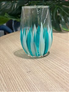 Copo pinceladas à mão colors Azul claro