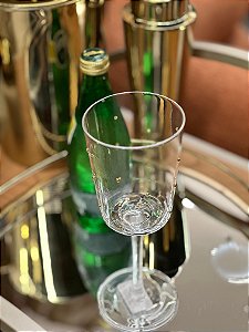 Taça vidro transparente c/ ponto dourado 320 ml