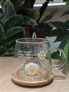 Caneca borossilicato 3D Margarida 280 ml