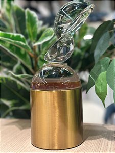 Escultura em cristal e metal